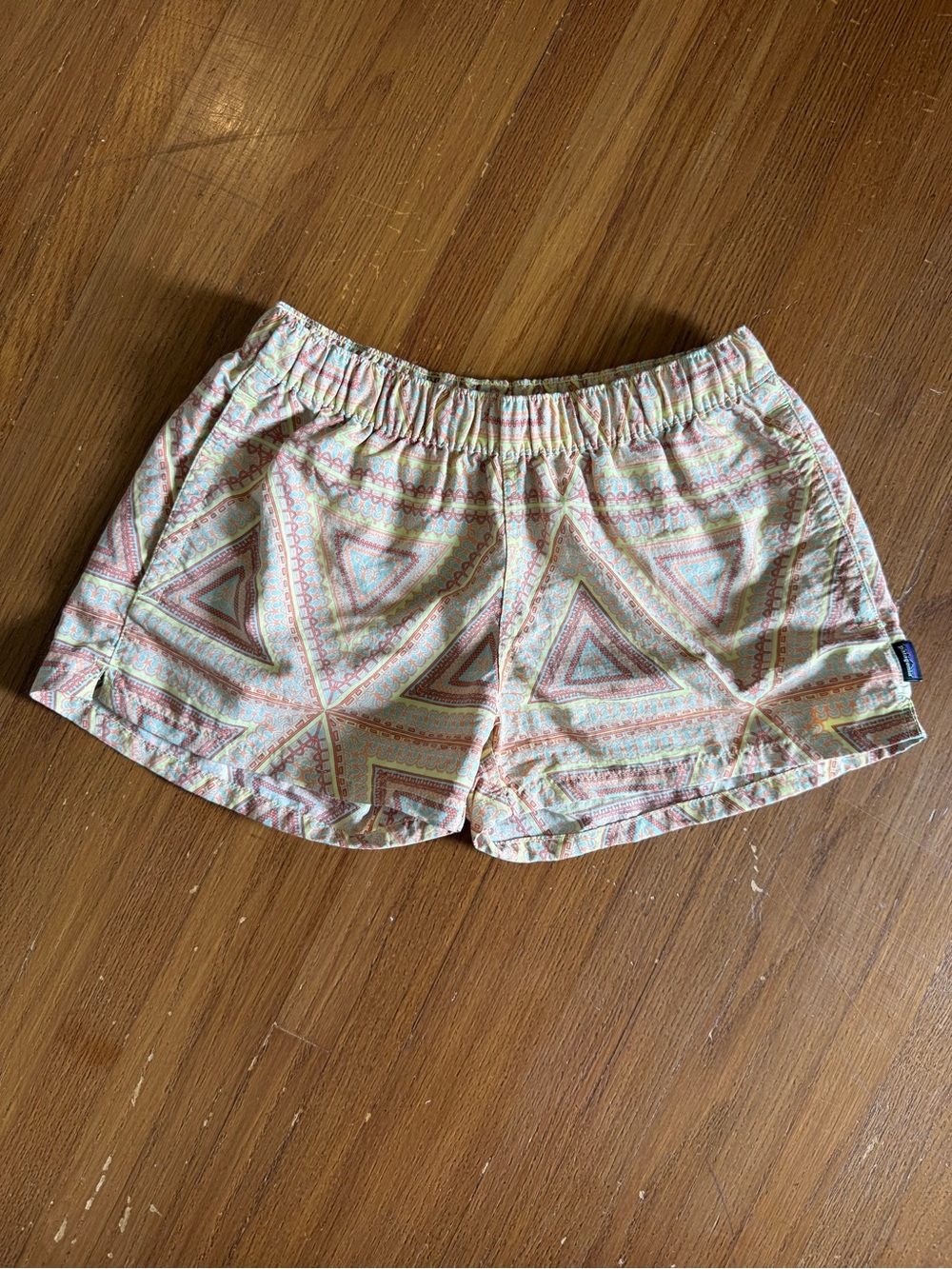 Patagonia Barely Baggies Pastel Geometric Casual Shorts